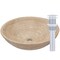 Novatto Beige Travertine Vessel Sink and Chrome Umbrella Drain NOSV-BTCH - alternate 1